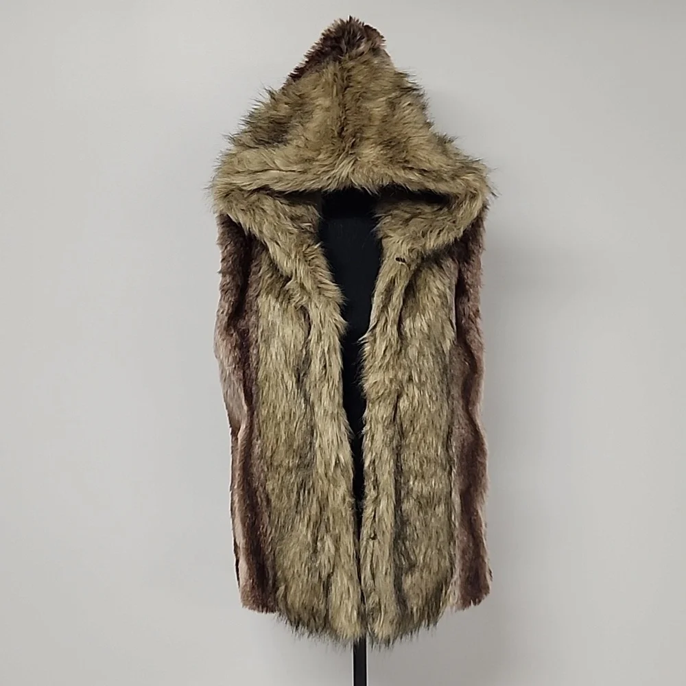 Faux Fur Hooded Vest - Picture 2 of 16